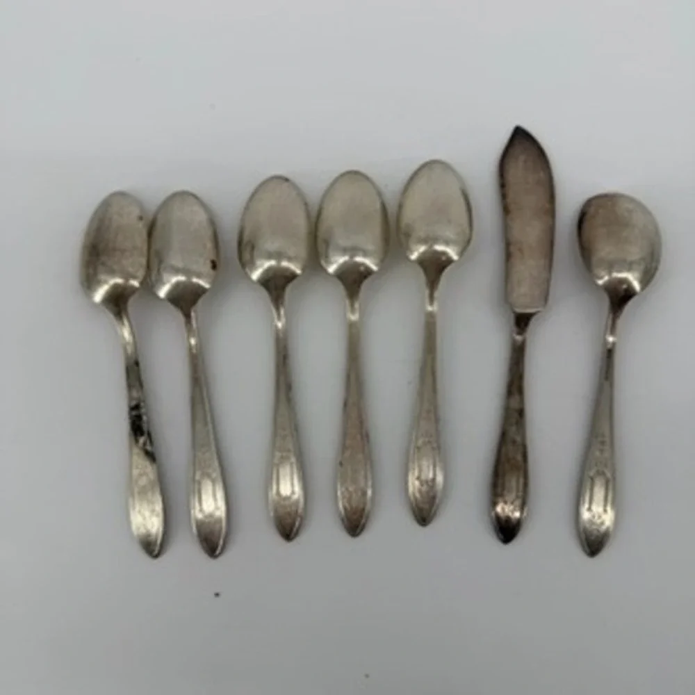 1847 Rogers Bros Argosy Silverplate Flatware Set 7pc Teaspoon Butter Knife Sugar